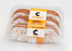 Clyde's Clydes Classic Rainbow White Iced Cake Donuts 13.2 oz