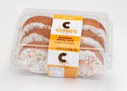 Clyde's Clydes Classic Rainbow White Iced Cake Donuts 13.2 oz