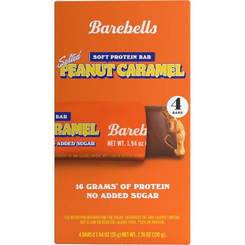 slide 2 of 3, Barebells Soft Protein Bars - Salted Peanut Caramel - 7.76oz/4pk, 7.76 oz, 4 ct