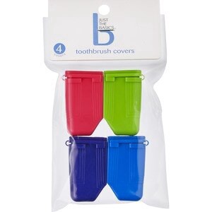 slide 1 of 1, Just The Basics Toothbrush Covers, 4 Ct, 1 ct