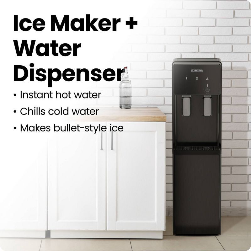 slide 2 of 7, ICEMAN by Chefman Iceman Ice Maker and Water Dispenser, Bottom-Loading for 1-5 Gallon Bottles - Black, 5 gal