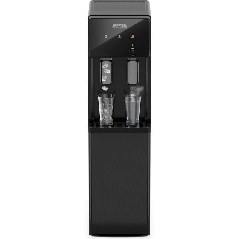 slide 1 of 7, ICEMAN by Chefman Iceman Ice Maker and Water Dispenser, Bottom-Loading for 1-5 Gallon Bottles - Black, 5 gal