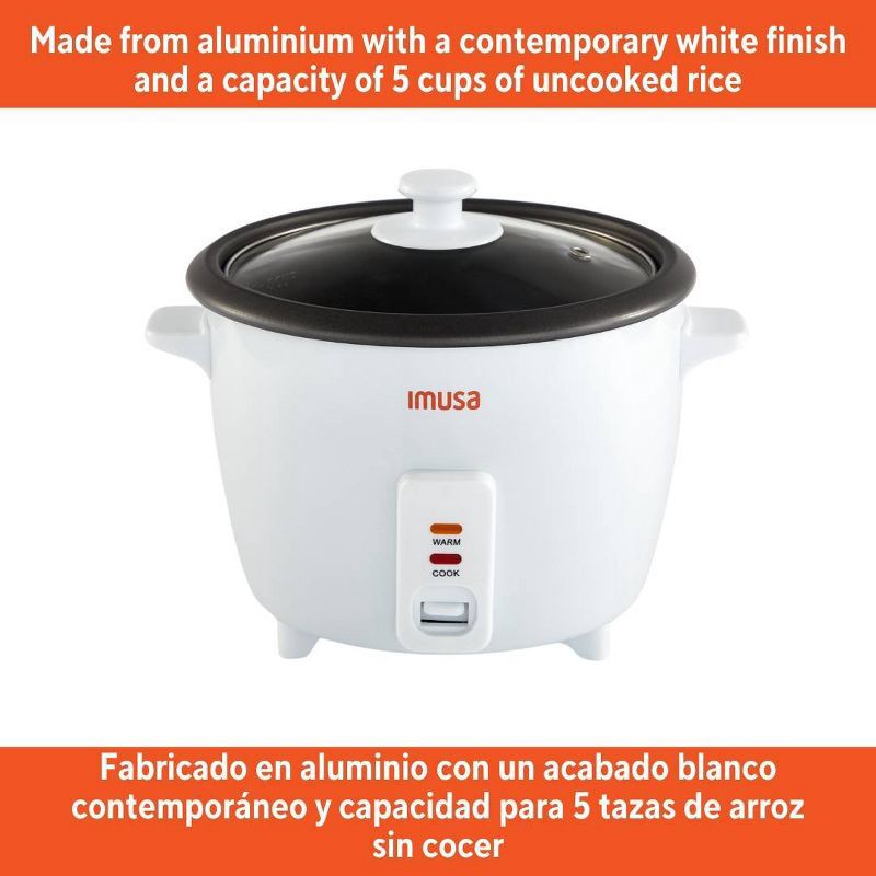 slide 7 of 7, IMUSA 5 Cup Rice Cooker White, 1 ct