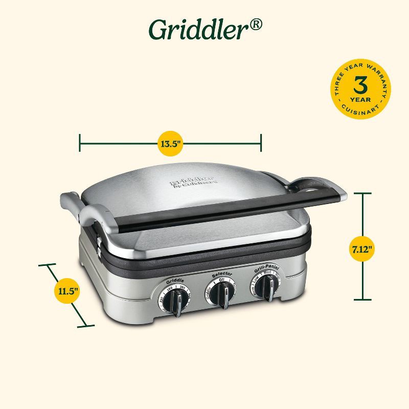 slide 17 of 17, Cuisinart Electric Griddler Stainless Steel, 1 ct