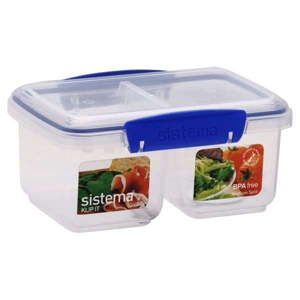 slide 1 of 3, Sistema Klip It Medium Split Container, 1 ct