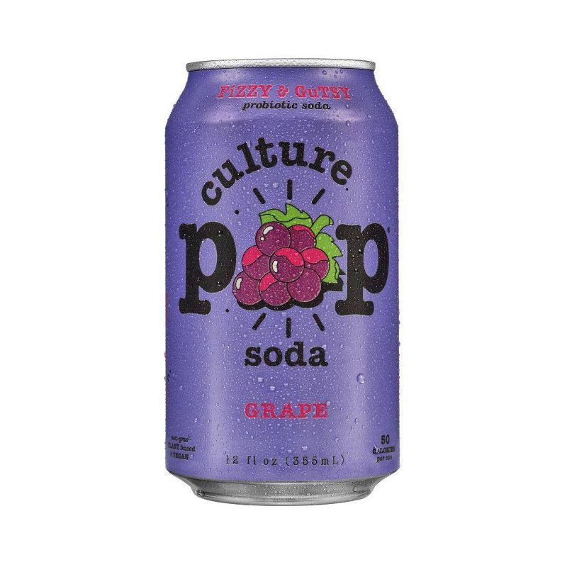 slide 1 of 5, Culture Pop Grape Soda - 12 fl oz Can, 12 fl oz