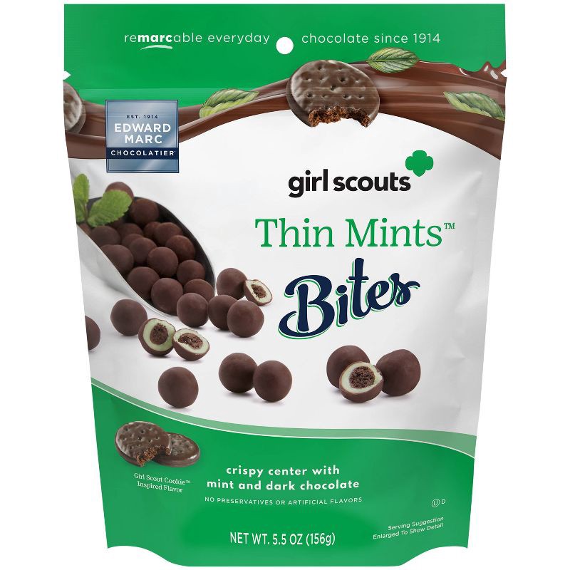 slide 1 of 6, Edward Marc Chocolatier Girls Scouts Thin Mints Bites - 5.5oz, 5.5 oz