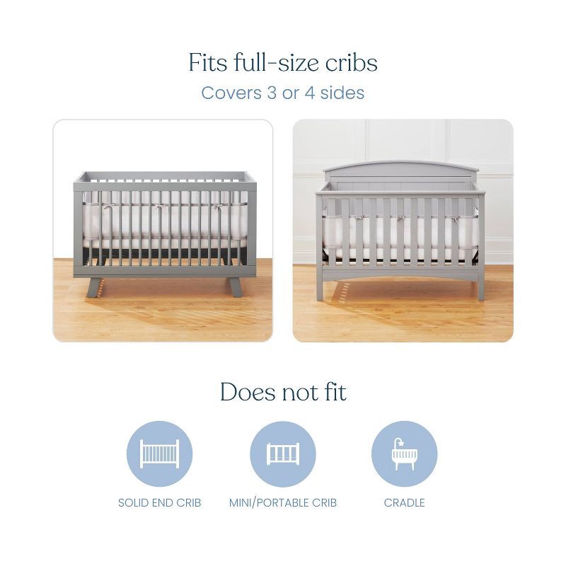 slide 7 of 11, HALO Innovations Breathable Mesh Crib Liner, Full Size Crib - Classic, White, 1 ct