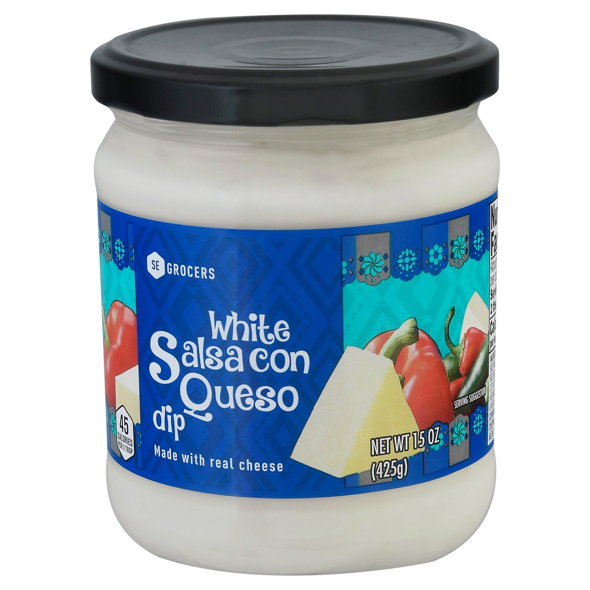 slide 12 of 14, SE Grocers White Slsa Con Queso, 15 oz