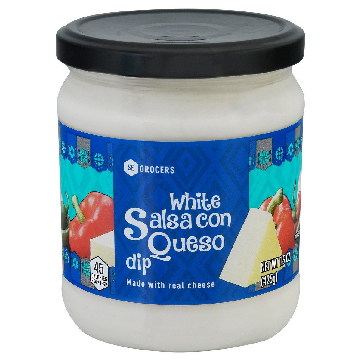 slide 13 of 14, SE Grocers White Slsa Con Queso, 15 oz