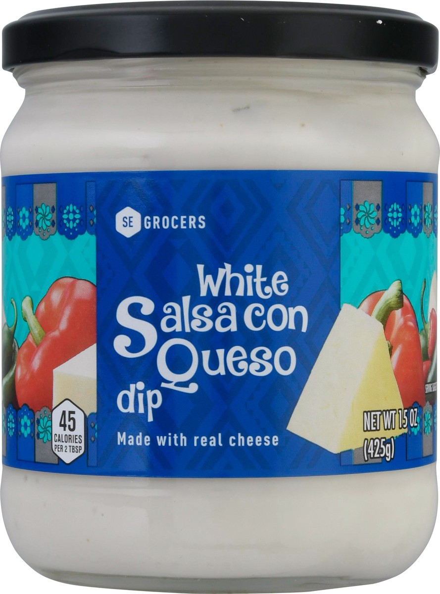 slide 1 of 14, SE Grocers White Slsa Con Queso, 15 oz