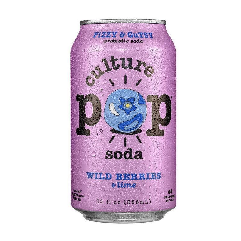 slide 1 of 5, Culture Pop Wild Berries Soda - 12 fl oz Can, 12 fl oz
