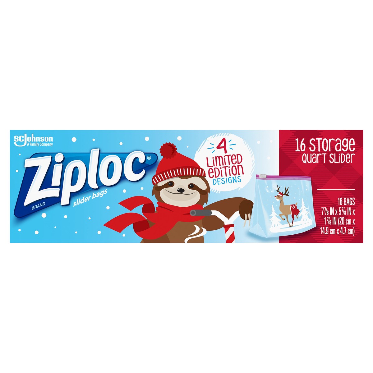 slide 1 of 5, Ziploc Quart Storage Slider Bags 16 ea, 16 ct