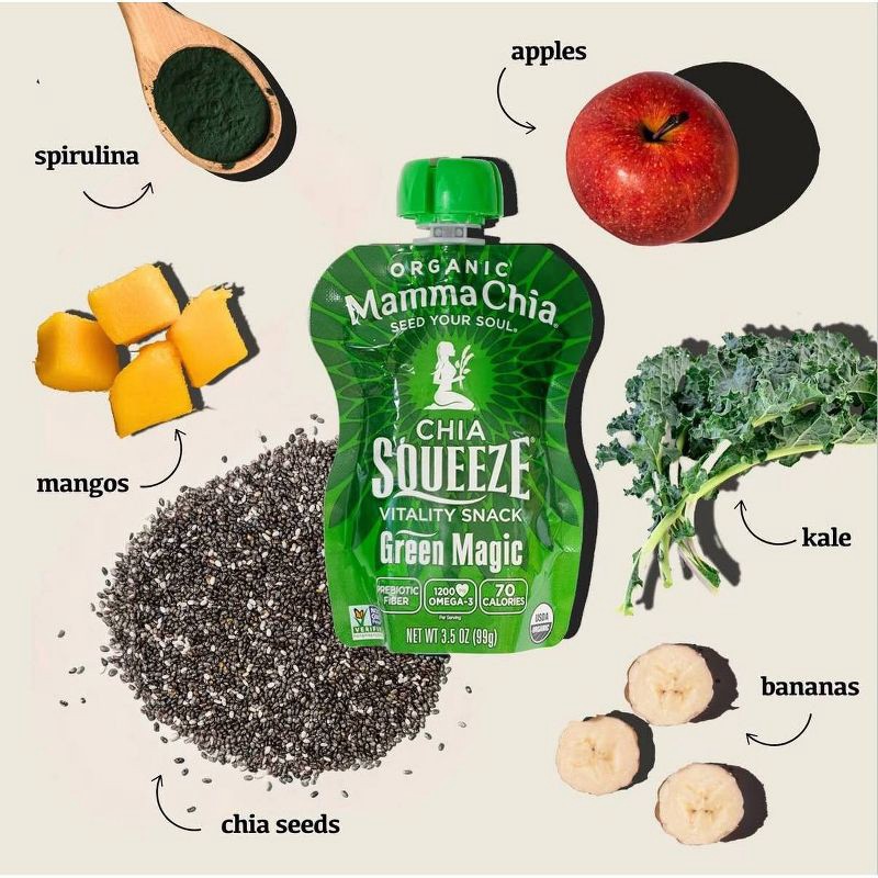 slide 2 of 7, Mamma Chia Fruit Green Magic Pouches - 14oz/4ct, 4 ct; 14 oz