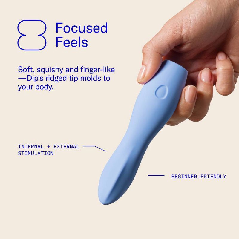 slide 3 of 15, Dame Dip Internal and External Vibrator for Women - Periwinkle, 1 ct