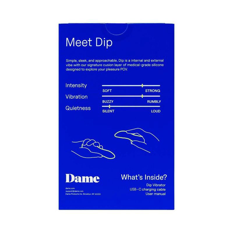 slide 11 of 15, Dame Dip Internal and External Vibrator for Women - Periwinkle, 1 ct