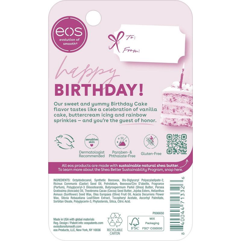 slide 2 of 7, eos 24H Moisture Super Balm - Birthday Cake - 0.35 fl oz, 0.35 fl oz