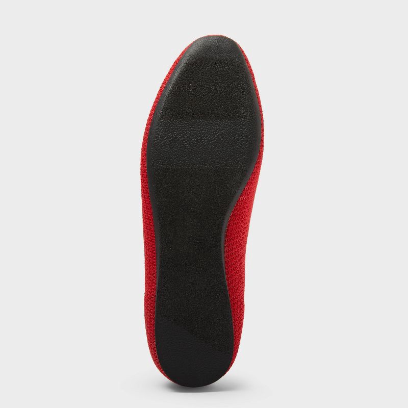 slide 4 of 4, Women's Shiloh Knit Washable Mary Jane Flats with Memory Foam Insole - A New Day™ Red 6, 1 ct