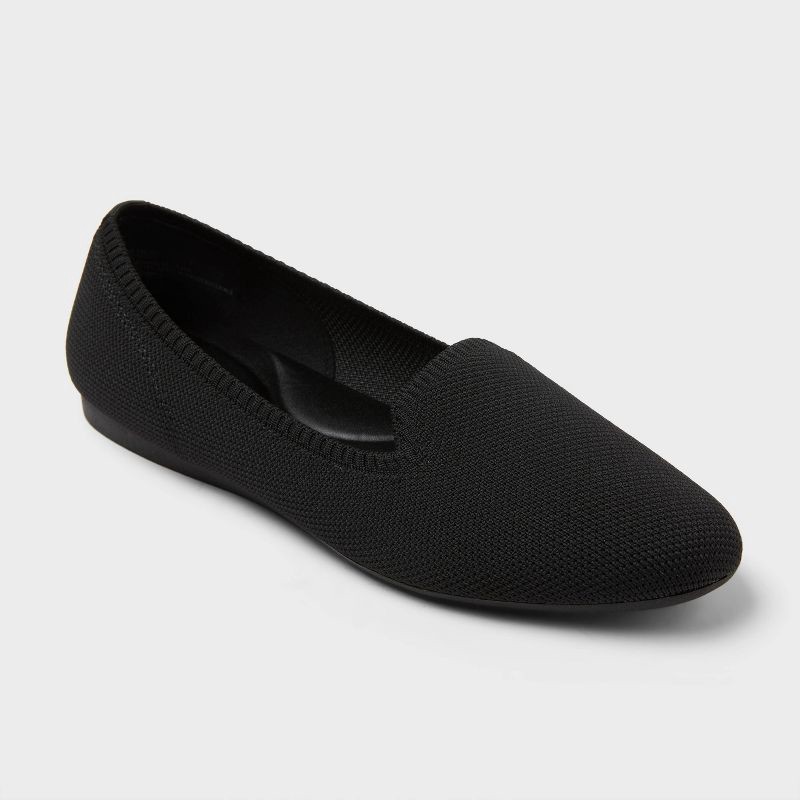slide 1 of 4, Women's Etta Knit Washable Loafers with Memory Foam Insole - A New Day™ Black 6, 1 ct