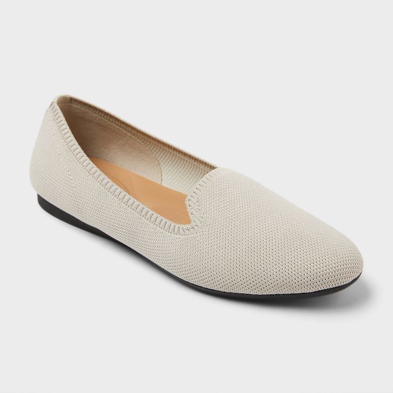 slide 1 of 4, Women's Etta Knit Washable Loafers with Memory Foam Insole - A New Day™ Taupe 6, 1 ct