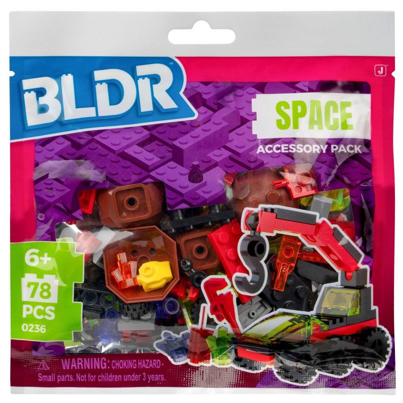 slide 2 of 10, BLDR Space Pack Accessory Set: Creative Thinking Educational Toy Building Components, ABS Material, 78 Pieces, 78 ct