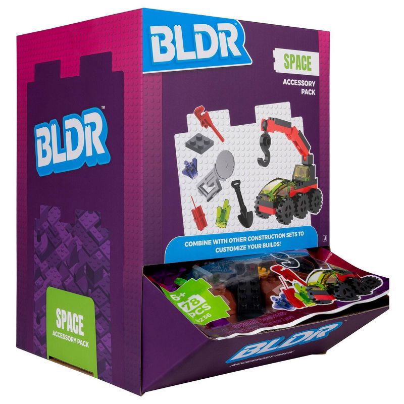 slide 9 of 10, BLDR Space Pack Accessory Set: Creative Thinking Educational Toy Building Components, ABS Material, 78 Pieces, 78 ct