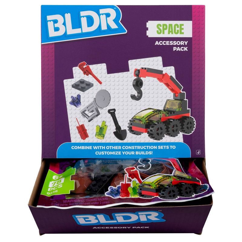 slide 10 of 10, BLDR Space Pack Accessory Set: Creative Thinking Educational Toy Building Components, ABS Material, 78 Pieces, 78 ct