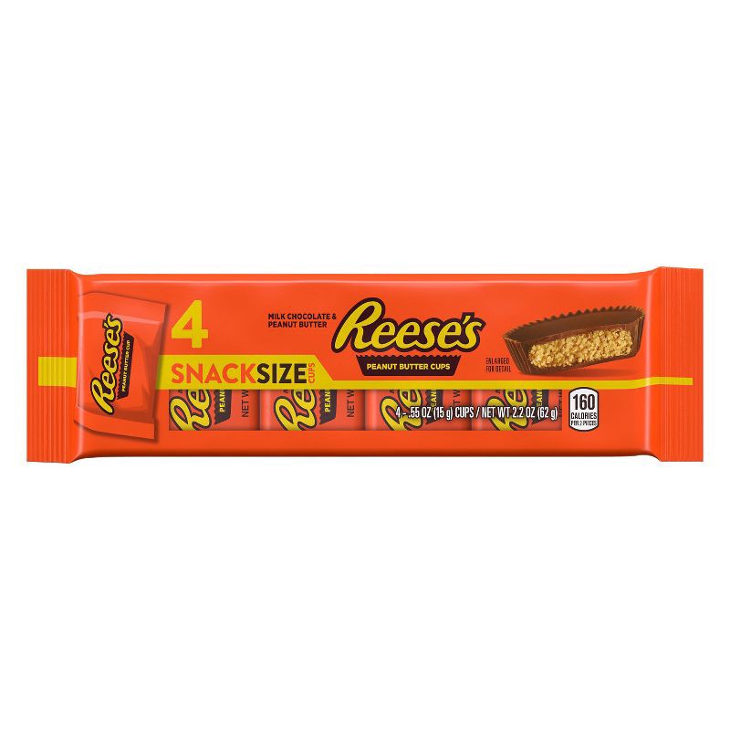 slide 2 of 7, Reese's Milk Chocolate Snack Size Peanut Butter Cups Candy - 2.2oz/4ct, 2.2 oz, 4 ct