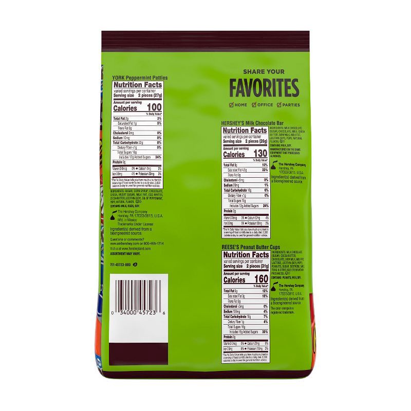 slide 4 of 7, York Hershey's Milk and Dark Chocolate Assortment Snack Size Candy - 30.22oz, 30.22 oz
