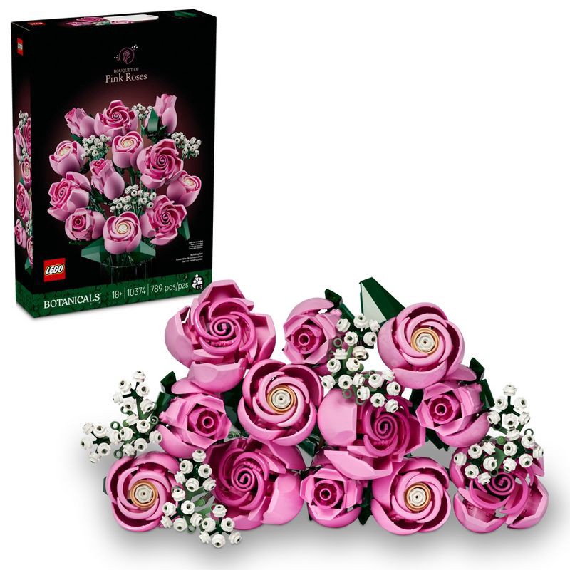 slide 1 of 7, LEGO Botanicals Bouquet of Pink Roses 10374, 1 ct