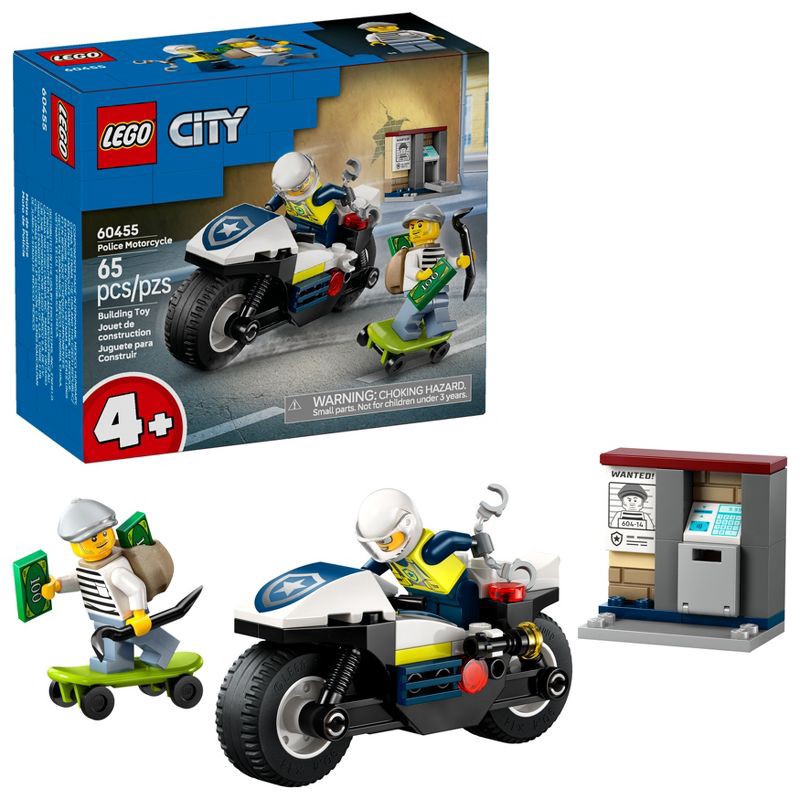 slide 1 of 6, LEGO City Police Motorcycle Chase Building Toy 60455, 1 ct