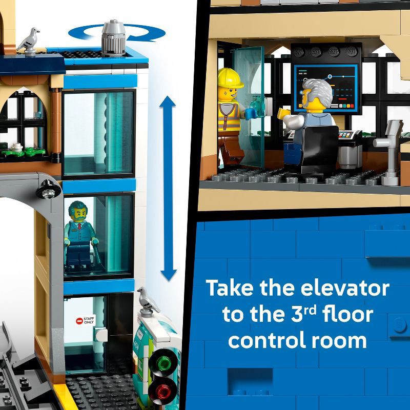 slide 3 of 6, LEGO City Central Train Station Building Toy 60469, 1 ct