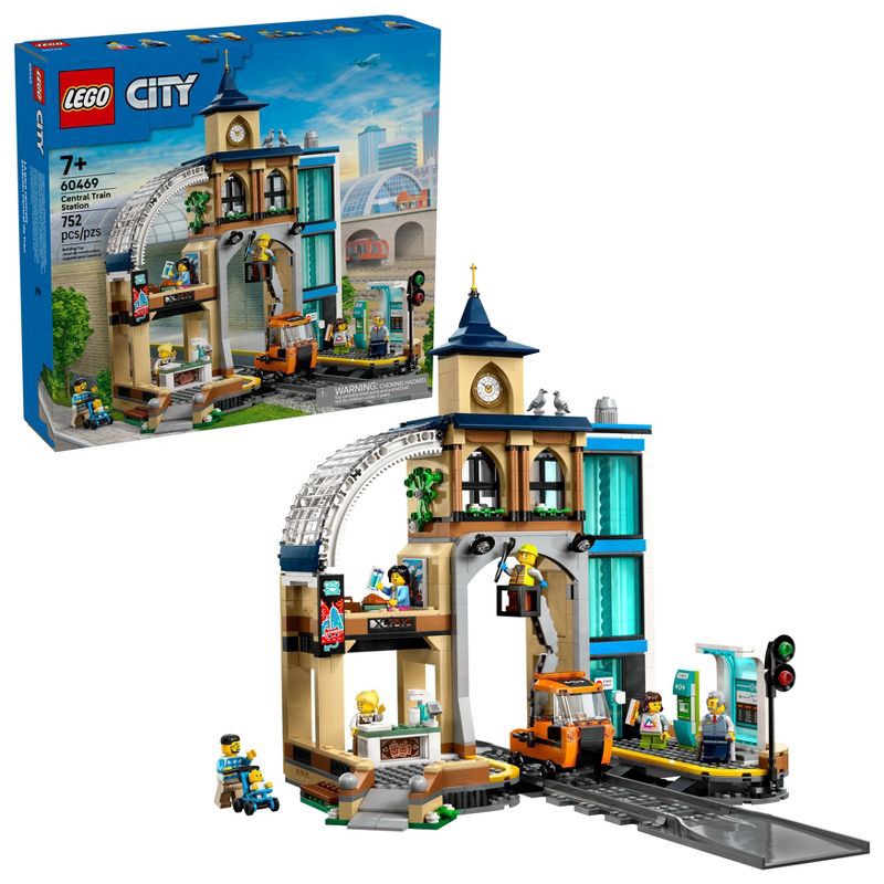 slide 1 of 6, LEGO City Central Train Station Building Toy 60469, 1 ct