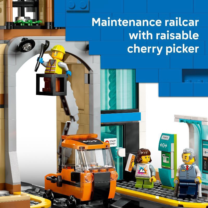 slide 4 of 6, LEGO City Central Train Station Building Toy 60469, 1 ct