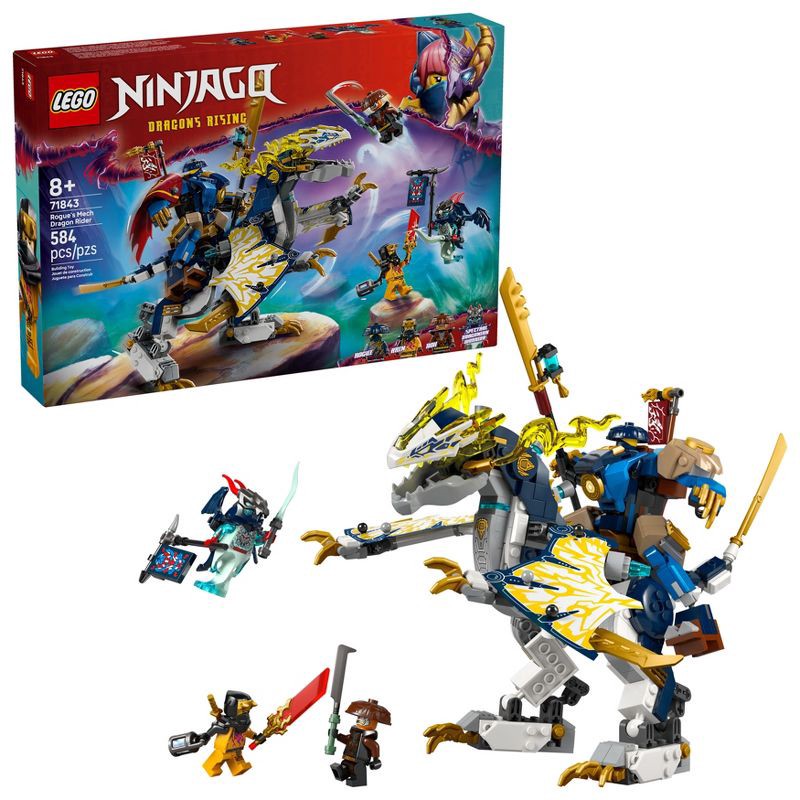 slide 1 of 6, LEGO NINJAGO Rogue's Mech Dragon Rider Kids Toy 71843, 1 ct