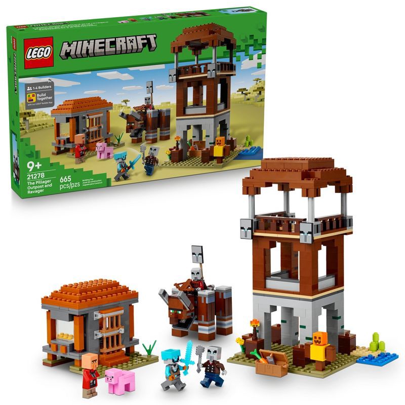 slide 1 of 6, LEGO Minecraft The Pillager Outpost and Ravager 21278, 1 ct
