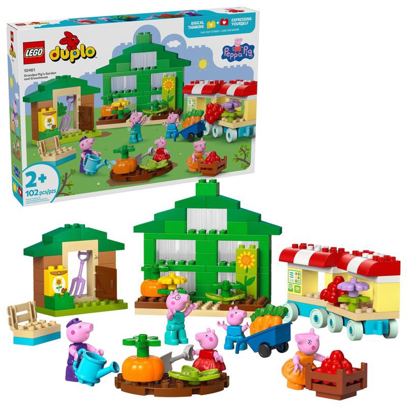 slide 1 of 6, LEGO DUPLO Peppa Pig Grandpa Pig's Garden and Greenhouse Building Set 10461, 1 ct