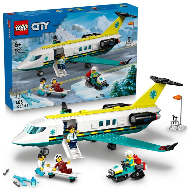 slide 1 of 6, LEGO City Emergency Air Ambulance Airplane Toy 60465, 1 ct