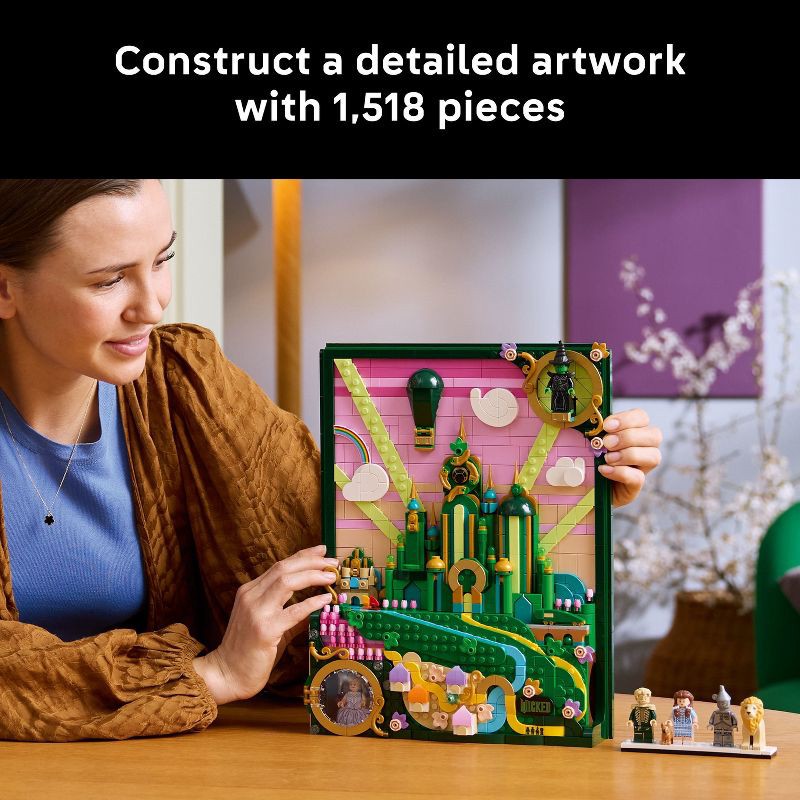 slide 3 of 7, LEGO Wicked Emerald City Wall Art for Adults, Christmas Gift Ideas - 75685, 1 ct