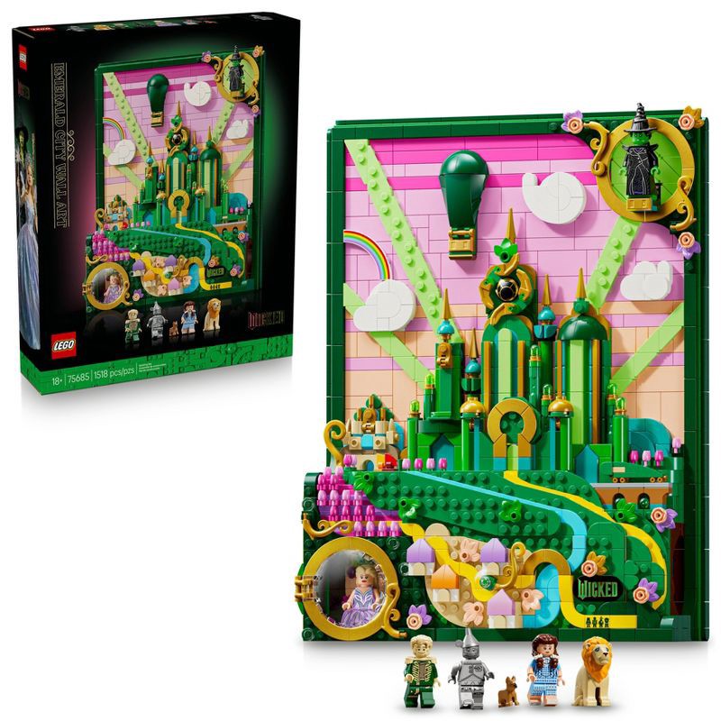slide 1 of 7, LEGO Wicked Emerald City Wall Art for Adults, Christmas Gift Ideas - 75685, 1 ct