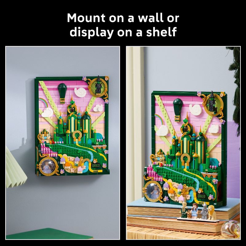 slide 7 of 7, LEGO Wicked Emerald City Wall Art for Adults, Christmas Gift Ideas - 75685, 1 ct
