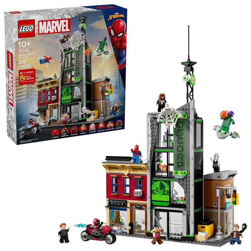 slide 1 of 6, LEGO Marvel Spider-Man vs Oscorp Building Toy 76324, 1 ct