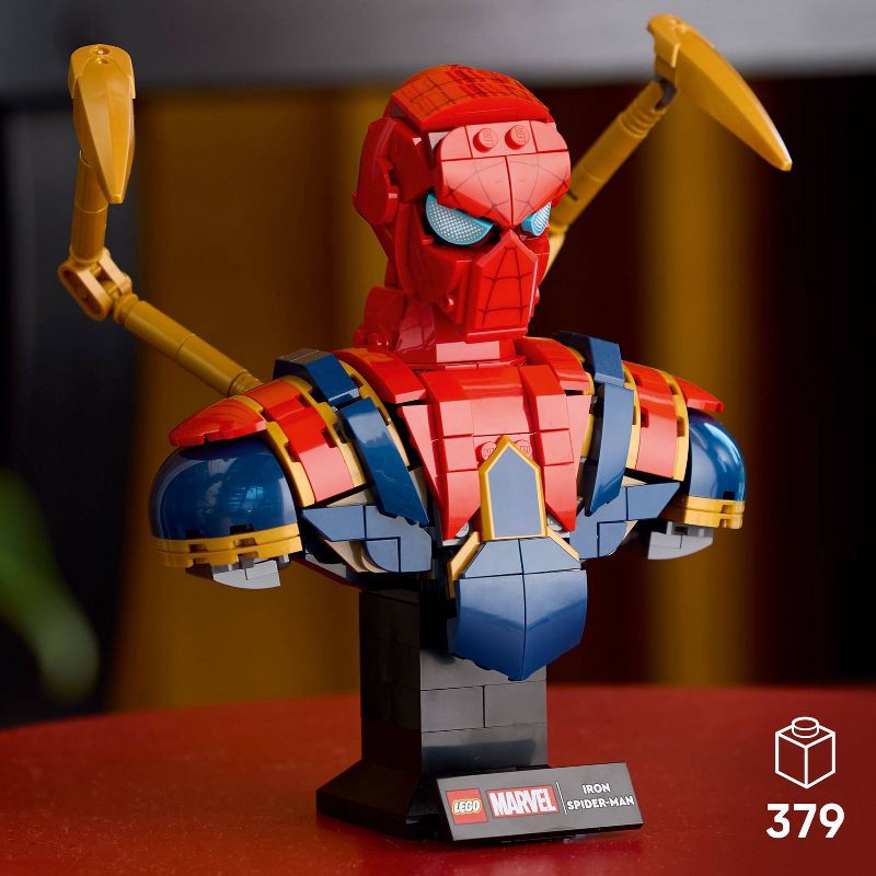 slide 2 of 7, LEGO Marvel Iron Spider-Man Bust Building Kit for Adults 76326, 1 ct
