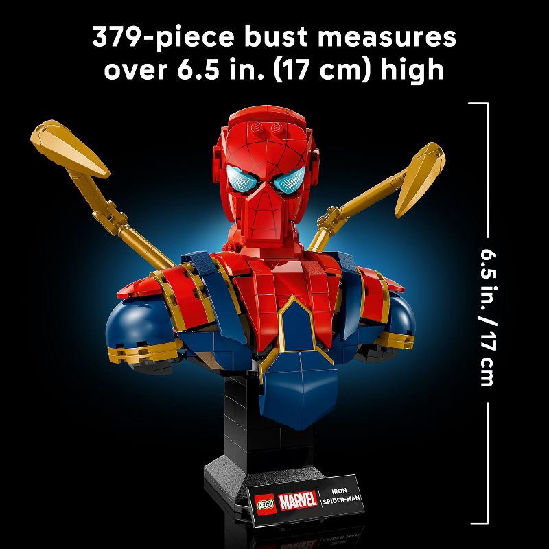 slide 7 of 7, LEGO Marvel Iron Spider-Man Bust Building Kit for Adults 76326, 1 ct