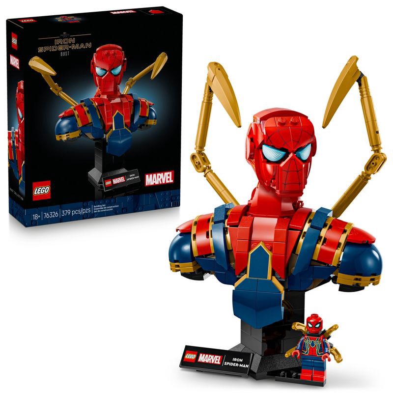 slide 1 of 7, LEGO Marvel Iron Spider-Man Bust Building Kit for Adults 76326, 1 ct