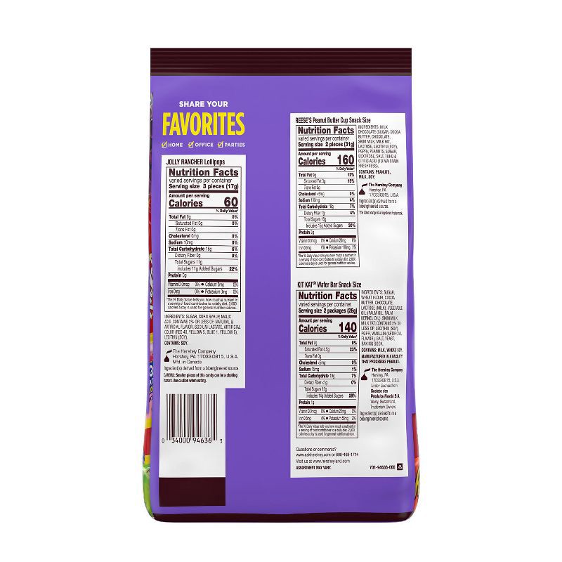 slide 4 of 7, Reese's, Kit Kat and Jolly Rancher Sweets and Chocolate Snack Size Candy Variety Pack - 30.54oz, 30.54 oz