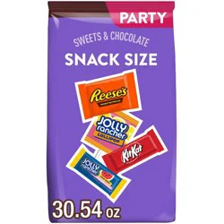 Reese's, Kit Kat and Jolly Rancher Sweets and Chocolate Snack Size Candy Variety Pack - 30.54oz