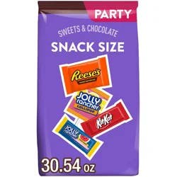 Reese's, Kit Kat and Jolly Rancher Sweets and Chocolate Snack Size Candy Variety Pack - 30.54oz