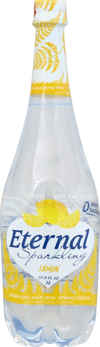 slide 1 of 5, Eternal Spring Water, Natural, Lemon, Sparkling - 33.8 fl oz, 33.8 fl oz