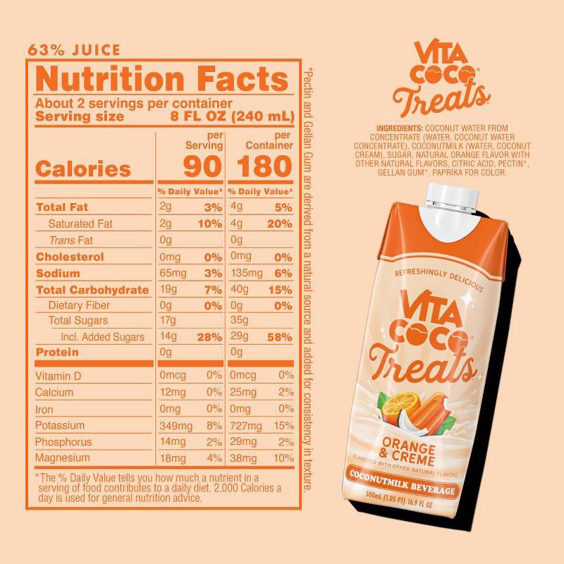 slide 6 of 6, Vita Coco Treats Oranges and Creme Coconut Water - 16.9 fl oz, 16.9 fl oz